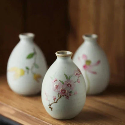 Hand Painted Vintage Floral Mini Vase