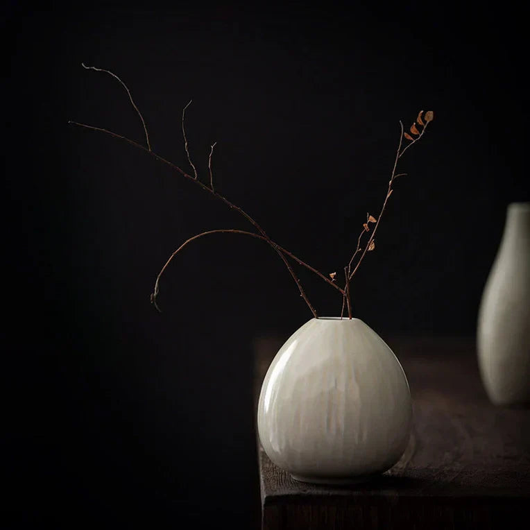 Classic White Ceramic Table Vase