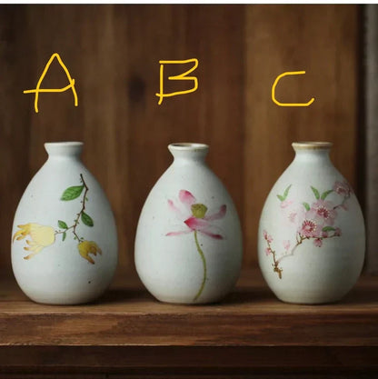 Hand Painted Vintage Floral Mini Vase